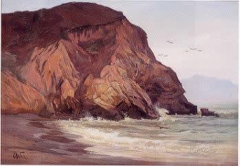 Henry Otto Wix Rocky Coast with Birds